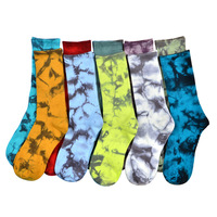 Nouveauté de mode coloré unisexe cravate-teinture chaussettes de sport mi-mollet haut haut rue mode chaussettes Long-tube Couple Skateboard chaussettes