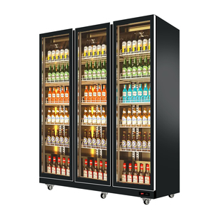 Enfriador de Bebidas de Alto Rendimiento de 3 Puertas, Refrigerador de Bebidas de Grado Comercial para Cafeterías con Puerta de Vidrio de Doble Capa - Product Image 3
