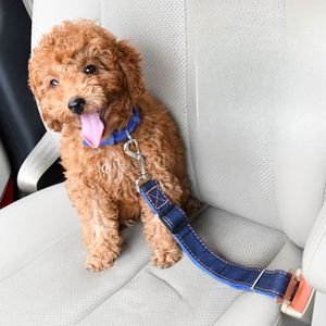 Tali kekang mobil kerah nilon anjing bergaris mewah dengan dekorasi pita pengaman teman berbulu Anda - Product Image 1