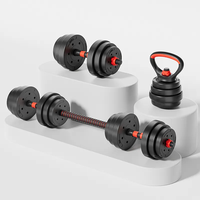 Équipement de fitness pour la maison : Ensemble combiné haltères, kettlebells et pompes, 10kg, 15kg, 20kg, avec haltères réglables à poids libre