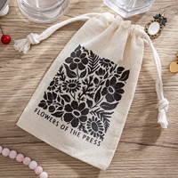 Sac cadeau en coton mousseline super doux et recyclable avec pochette d'emballage transparente, taille personnalisable