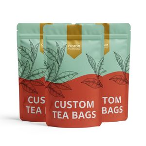 Custom Size Stand Up Pouch Aluminum <b>Foil</b> Tea Bags Moisture Proof Zipper Matcha Red Tea Packaging Low MOQ 500pcs - Product Image 1