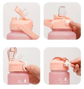 Popular Custom Logo Bpa Free Children Cute Diy Funny 3Pcs Set 2000Ml 900Ml 500Ml Outdoor Travel Plastic Water <b>Bottle</b> Gift Set - Product Image 5