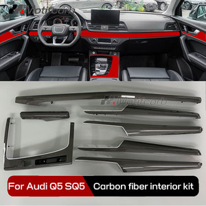 ชุดแต่งภายในคาร์บอนไฟเบอร์แบบเงา/ด้าน สำหรับ Audi Q5 Q5L SQ5 ปี 2018-2024 ชุดแต่งคอนโซลกลางและแผงเกียร์ 7 ชิ้น - Product Image 2