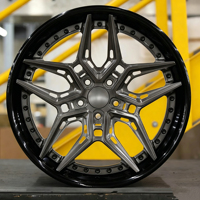Jantes en alliage d'aluminium forgé Leyi Koala 2 pièces, finition grise, design concave, PCD 5x112/114.3/120, adaptable aux modèles M3/M4/M5