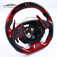 Intérieur en fibre de carbone rouge brillant pour Chevrolet Camaro 6e génération SS LT LT1 RS ZL1 1LE, volant avec voyant de changement de vitesse LED