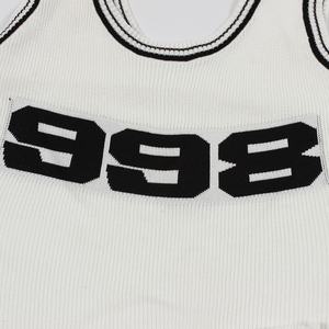 Été Y2k Décontracté Chic Tricot Côtelé Lettre Personnalisée Logo Imprimé Débardeur Sans Manches Tricoté Bodycon <span class=keywords><strong>Mini</strong></span> Robe pour Femmes Dames - Product Image 4