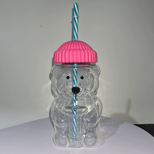 Sıcak Satış Cam Ayı Bardak Cam Kahve ve Soğuk İçecek Bardakları Pipetli Bardak - Product Image 6