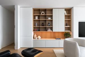 Meuble TV en bois multifonctionnel de luxe avec rangement, adapté aux téléviseurs de 75 pouces, mobilier écologique pour la maison - Product Image 2