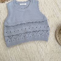 Ensemble de vêtements pour bébé fille, pull en coton uni à fleurs crocheté à la main, tendance automne, style doux (ensemble 3 pièces) 2026