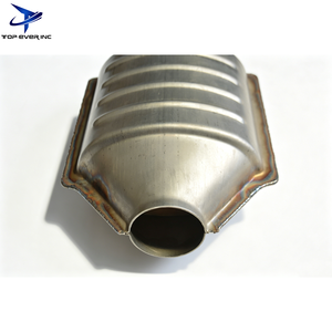 Konverter Katalitik Universal Keramik Logam Tipe Bulat dengan Sensor, TOP-EVER 3 Inch High Flow Stainless SPUN CAT - Product Image 2