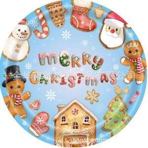 24Platos Desechables de Papel, Servilletas, Mantel, Juego de Cena Decorativo, Artículos para Fiestas de Navidad, Vajilla - Product Image 4