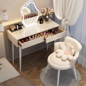 Factory Wholesale Multifunction Bedroom Furniture Wooden Dresser Upscale Bedside <strong>Table</strong> Living <strong>Room</strong> <strong>Dressing</strong> <strong>Table</strong> With LED Light - Product Image 4