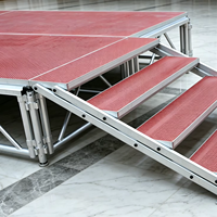 Scène modulaire portable en alliage d'aluminium, capacité de charge de 500 kg, pour concerts en plein air, mariages, activités de DJ, fournie par l'usine