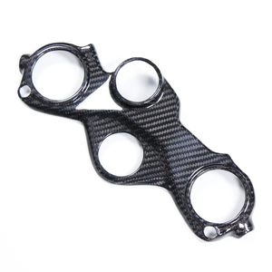 AKOSO 100% 3K Twill Glossy Dry Carbon Fiber Ultra Light Upper Top Triple Clamp Cover pour BMW S1000RR 2019-2025 - Product Image 3