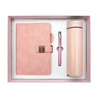 Coffret Cadeau Carnet de Notes Professionnel Format A5 en PU à Motif Floral avec Tasse Thermos et Stylo pour la Journée de la Femme