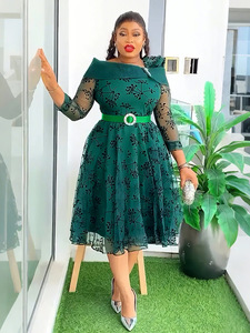 Abito estivo a trapezio stampato per donne taglie forti, ispirato al commercio estero transfrontaliero europeo-americano - Novità - Product Image 3