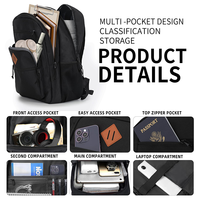 Sac à dos décontracté grande capacité pour ordinateur portable 15 pouces, résistant à l'eau, avec logo personnalisé, idéal pour les trajets professionnels et le travail