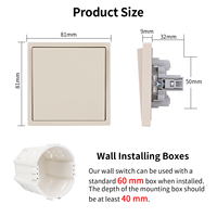 Interruptor de un solo polo Touchmi al por mayor, enchufe alemán, panel de plástico duradero, interruptor de pared impermeable para el hogar