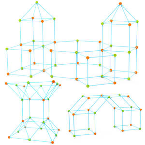 BTJ 120 pièces enfants Fort Kit de construction tente 3d épissage jouet château Den Construction Fort Tunnel tente bricolage intérieur jeu château enfants - Product Image 3