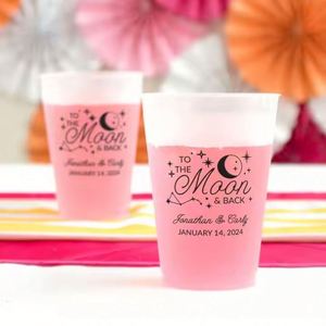 Vasos Personalizados para Recepción de Boda, Cena de Ensayo, Fiesta de Compromiso, Vasos con Monograma, Vasos Esmerilados - Product Image 6