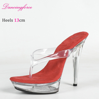 Sandales à talons hauts sexy de 13 cm, plateforme, talon transparent en cristal, chaussures de mariage, chaussures de soirée, chaussures de banquet