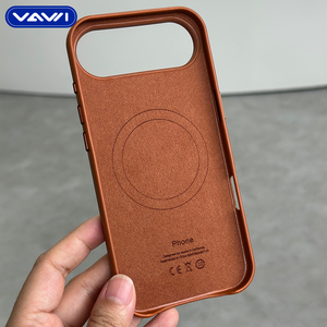 VAWI L006 iPhone用レザー磁気電話ケース17 16 15 14 13 12 11 Pro Max耐衝撃性レザーCapa De Celularロゴカスタマイズ - Product Image 3
