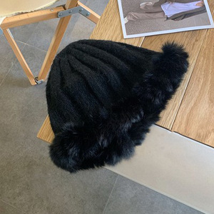 <span class=keywords><strong>Bonnet</strong></span> tricoté épais fait main pour femmes à la mode avec doublure 3D brodé chaud <span class=keywords><strong>ample</strong></span> pour les scènes d'affaires de plage - Product Image 4