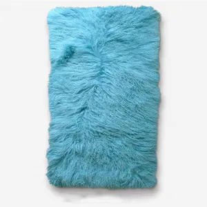 Factory price wholesale top high quality 100% real tibet sheepskin lambskin fur plate blanket tibetan mongolian fur throw