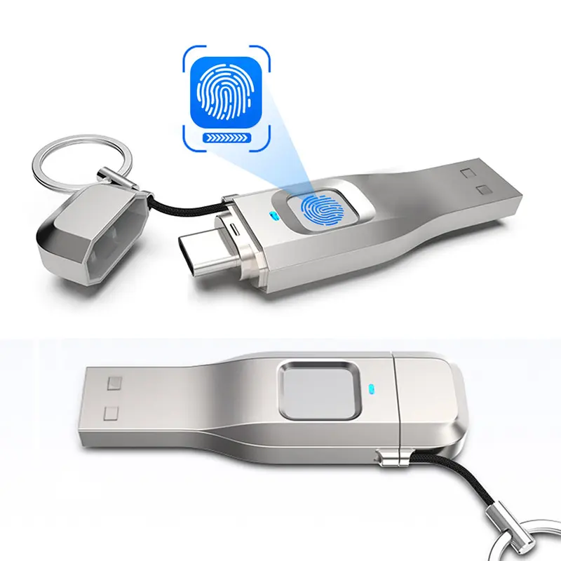 USB 3.0 High Speed Lock Fingerprint Encrypted USB Flash Drives Type C Otg Metal Pendrive 32GB 64GB 128GB 256GB U Disk