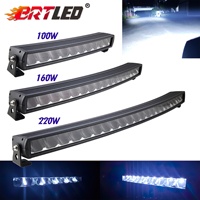 BRTLED 43 Inch IP69K 160W 9500LM Lampu LED Sorot Super Terang untuk Truk & Mobil Offroad 9-36V DC Satu Baris