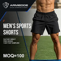 Shorts de sport pour hommes OEM, 75D, 100g, polyester, élasthanne, réfléchissant 3M, respirant, MOQ100