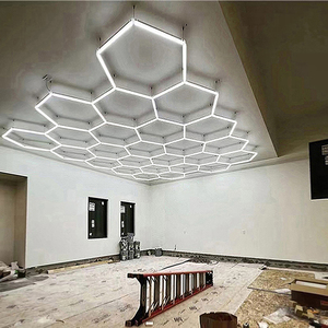 <strong>Hex</strong> Grid Led <strong>Lights</strong> Barber Shop Led <strong>Light</strong> Hexagon Lamps Garage <strong>White</strong> AC 90 Rechargeable Lithium Battery COB LED Ceiling Mounted - Product Image 4