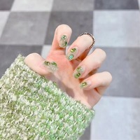 TSZS nouveauté 10 pièces de luxe à la main ongles conseils presse sur les ongles moyen carré fleur conception ongles fournisseur ongles artificiels