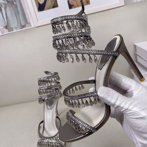 Ankle Wrap New Trend Tacones De Mujer Ankle Strap Custom Shoes Women Stretch <b>Wire</b> Heels - Product Image 4