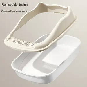 Piccola dimensione Anti-Splash Kitty lettiera in plastica per animali domestici Sandbox vassoio per gattini padella comoda per la pulizia delle forniture per gatti - Product Image 4