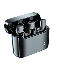 Microphone Lavalier Sans Fil S16 2.4G à Condensateur avec Étui de Charge, Lumières LED, Vlog, Réduction de Bruit IA, Léger, Compatible iPhone/Android - Product Image 1