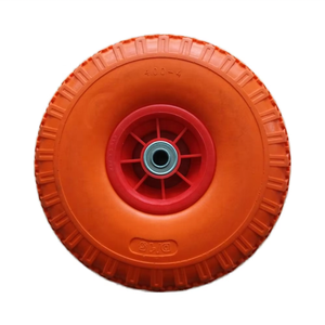 Roues de brouette en mousse PU sans plat de <span class=keywords><strong>10</strong></span> pouces chariot à outils du fabricant <span class=keywords><strong>4.00</strong></span>-4 avec roulement à billes nouvel état - Product Image 1