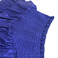 Ensemble jupe tutu style Lolita pour filles, en polyester respirant, avec volants aux genoux, bleu métallisé scintillant, silhouette plissée, HAPA pour enfants