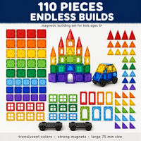 Rongheqiang 110 pièces Blocs de construction magnétiques Jouets magnétiques DIY Kit éducatif STEM pour enfants Fournisseur en gros OEM ODM