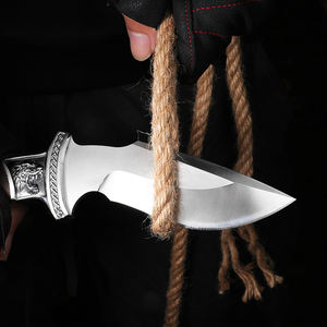 سكين تايجر بولسترز التكتيكي للصيد، بشفرة ثابتة من الفولاذ المقاوم للصدأ <span class=keywords><strong>D2</strong></span>، ومقبض من خشب الورد، متين للاستخدامات الخارجية واليدوية، بسمك 4 مم - Product Image 4