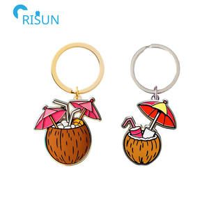 Porte-clés en émail doux personnalisé, mignon, en forme de noix de coco, porte-clés en coquille de noix de coco, porte-clés personnalisé en noix de coco - Product Image 4