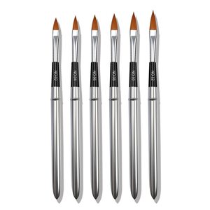 Ensemble de 6 pinceaux à ongles en gel UV détachables, poils en nylon, stylos de peinture et de dessin 3D pour ongles en acrylique, pour la maison et le salon - Product Image 1