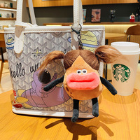 Porte-clés en peluche moelleux personnalisé drôle Porte-clés animal Petit jouet en peluche Jouet doux pour enfants