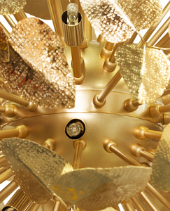 Mặt Dây Chuyền Vàng 24K Vàng Tròn Là Đèn Deco Với Các Yếu Tố Pha Lê Cho Bàn Ăn Quả Cầu - Product Image 4