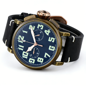 Reloj de Hombre Clásico de Cuarzo con Cronógrafo de Cinco Agujas, Correa de Cuero, Multifuncional, Diseño de Alta Calidad, Descuento por Compra Mixta - Product Image 3