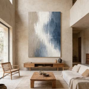 Art mural abstrait sur toile, décoration intérieure, nature morte abstraite, art texturé 3D fait main, moderne pour galerie et maison - Product Image 2