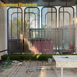 Pantalla de <span class=keywords><strong>Metal</strong></span> de acero inoxidable cortada con láser moderna personalizada, divisor de habitación, panel de partición de pared de separación móvil impermeable para hoteles - Product Image 5