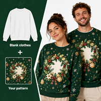 Sweat-shirt de Noël personnalisé avec impression intégrale, impression de logo par sublimation, pull-over OEM, sorties décontractées, vacances en famille, rassemblements