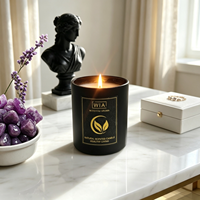 Witoyou Groothandel Op Maat Gemaakte Sojawas Private Label Matte Zwarte Pot Geurende Kaarsen Cadeau met Houten Deksel Luxe Premium Decoratief 230g